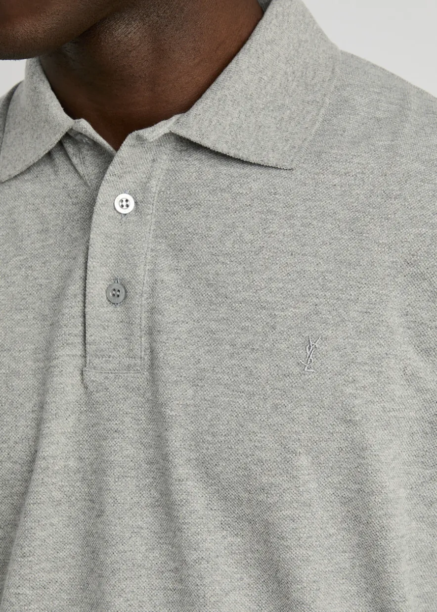 Logo-embroidered piqué cotton polo shirt