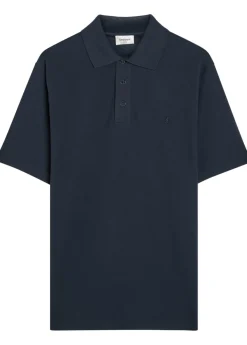 Logo-embroidered piqué cotton-blend polo shirt