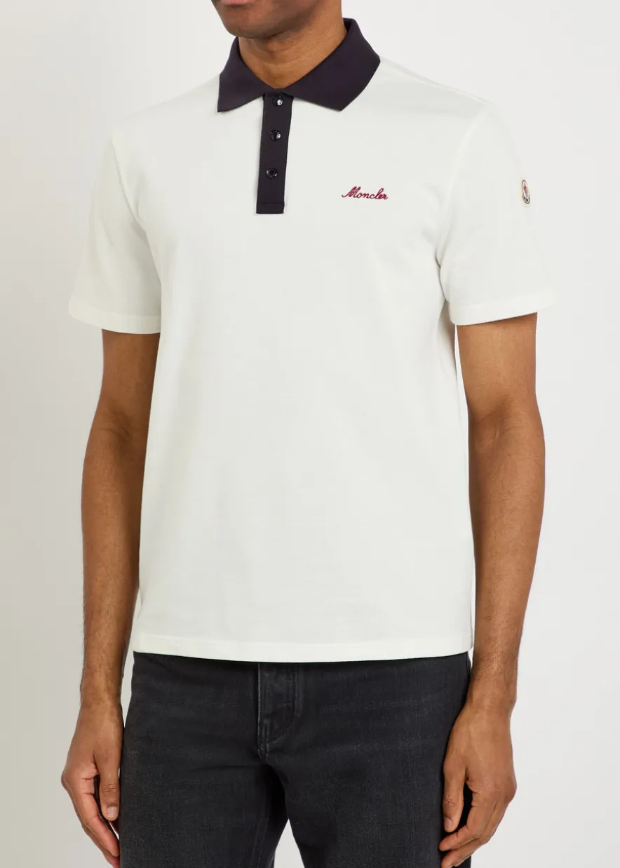 Logo-embroidered piqué cotton polo shirt