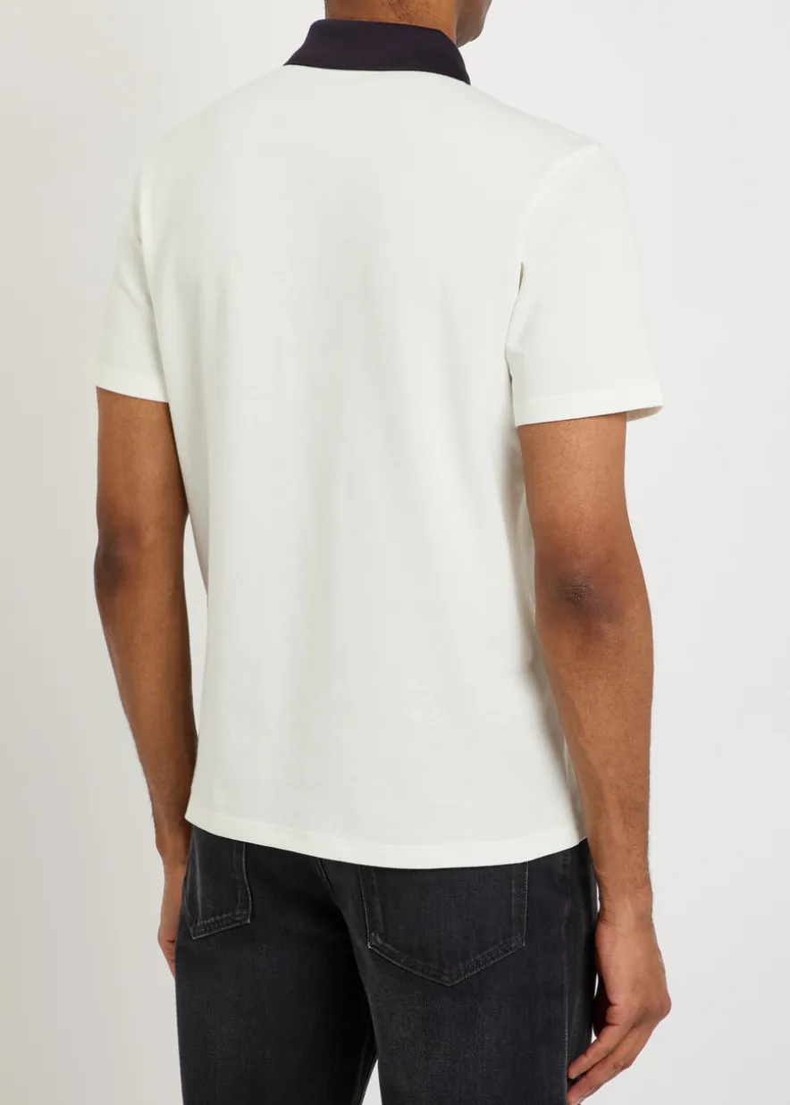 Logo-embroidered piqué cotton polo shirt