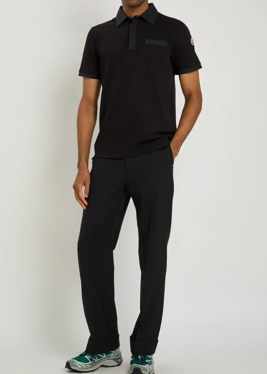 Logo-embroidered piqué cotton polo shirt
