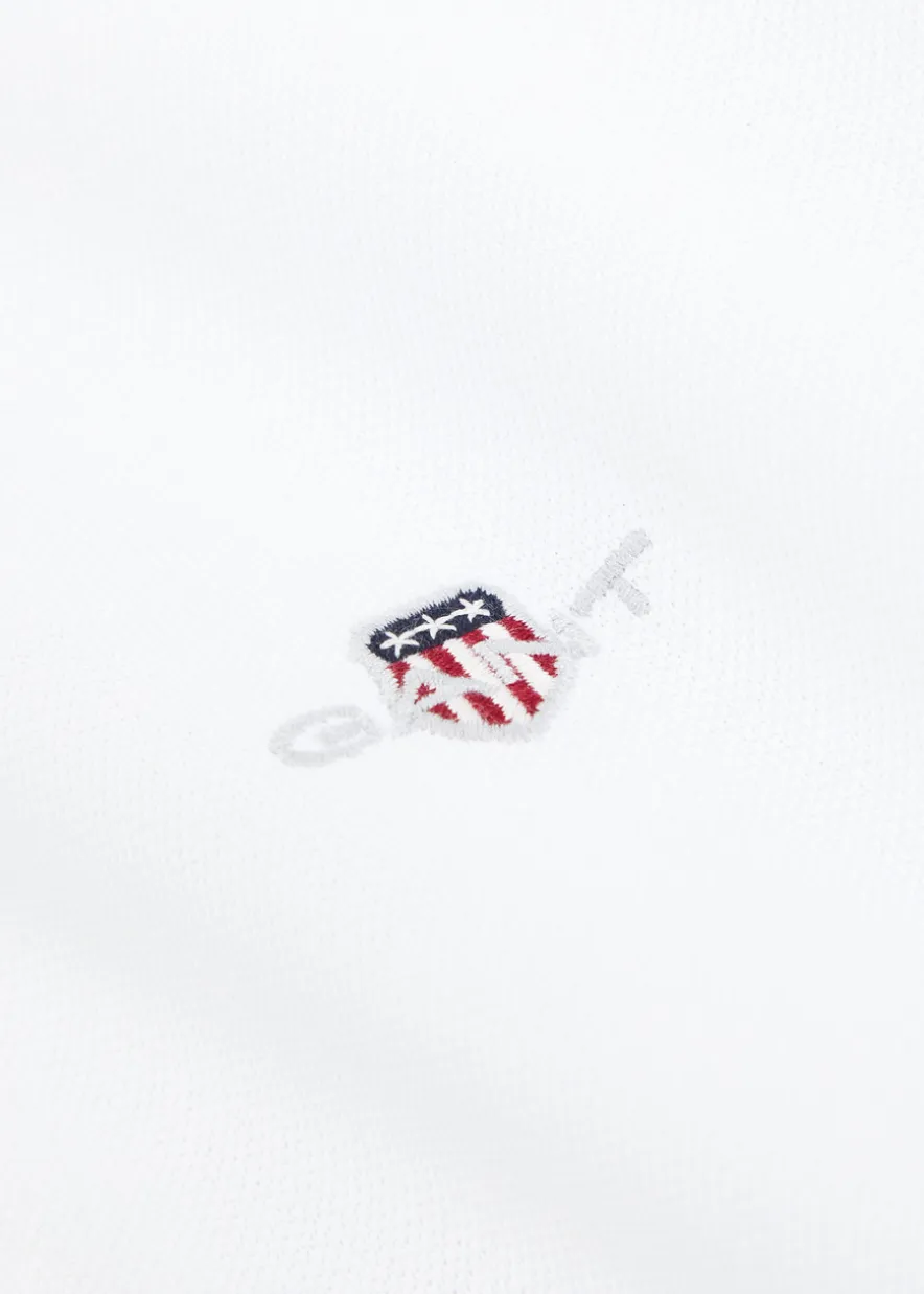 Logo-embroidered piqué cotton polo shirt