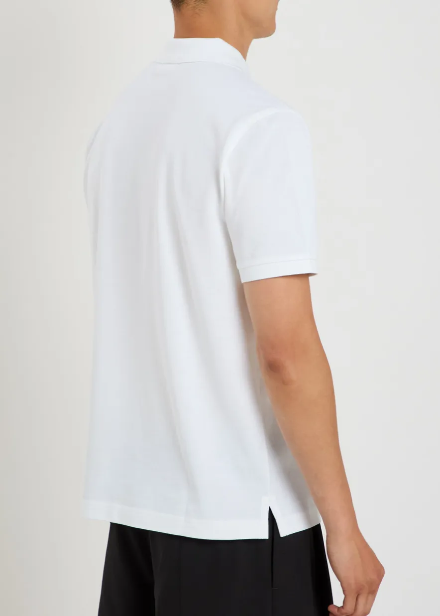 Logo-embroidered piqué cotton polo shirt