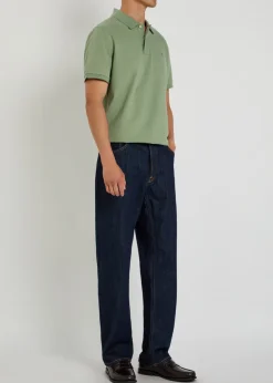 Logo-embroidered piqué cotton polo shirt