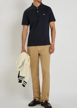 Logo-embroidered piqué cotton polo shirt