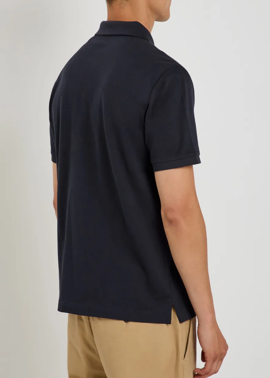 Logo-embroidered piqué cotton polo shirt