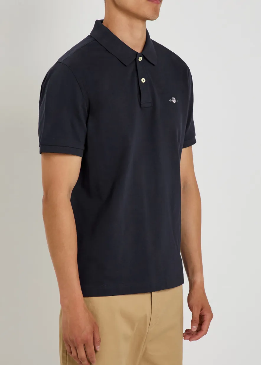 Logo-embroidered piqué cotton polo shirt
