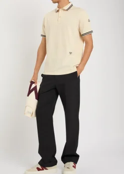Logo-embroidered piqué cotton polo shirt