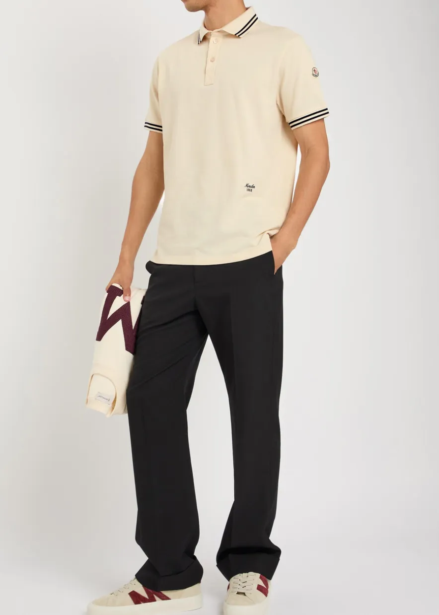 Logo-embroidered piqué cotton polo shirt