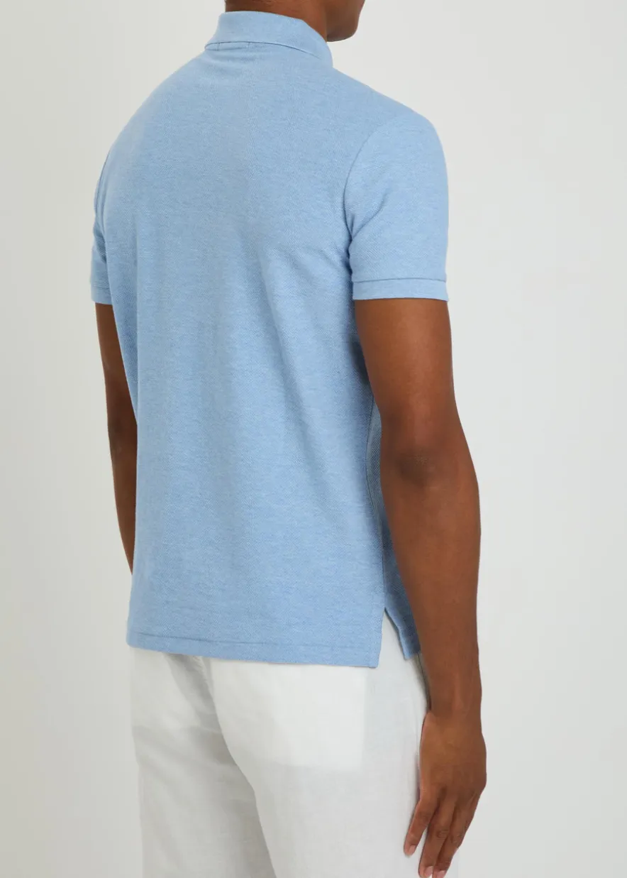 Logo-embroidered piqué cotton polo shirt