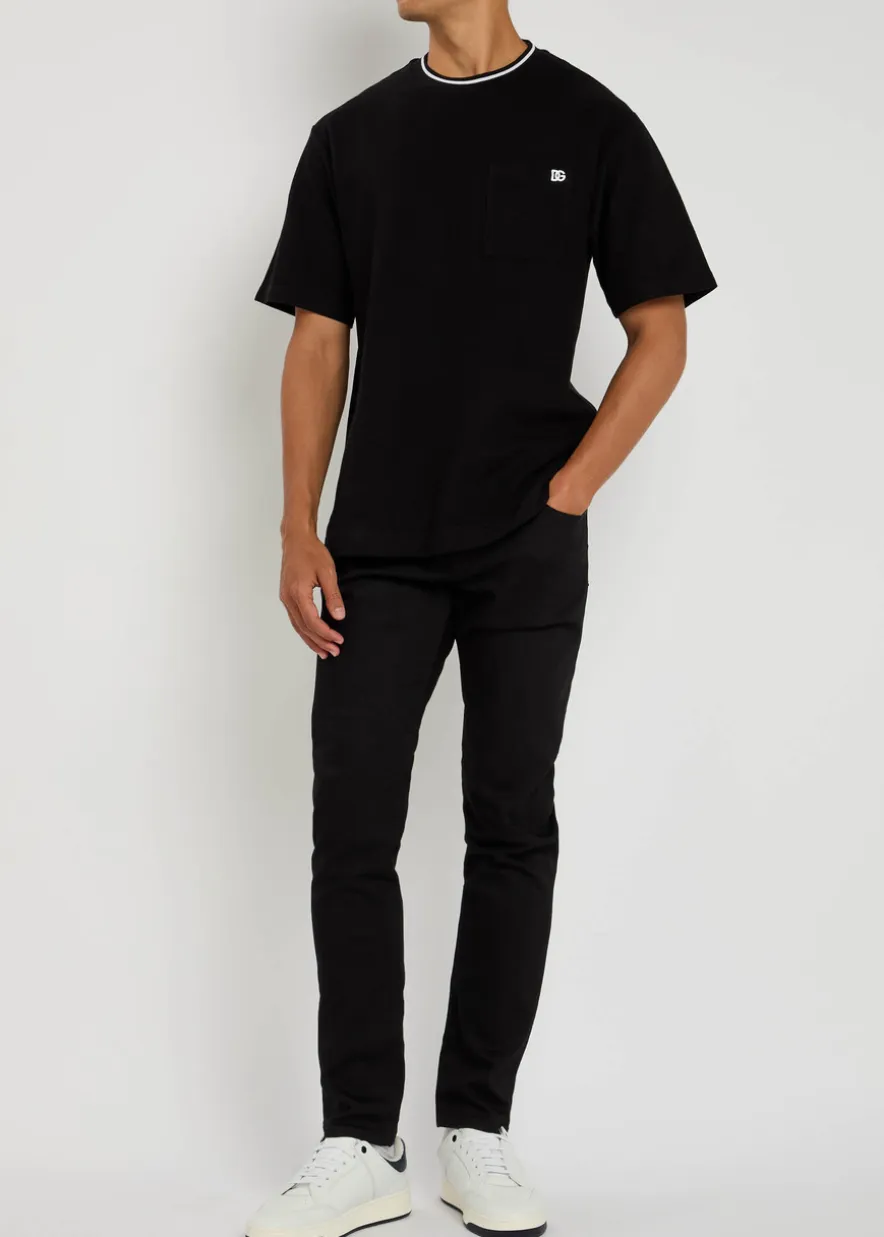 Logo-embroidered piqué cotton T-shirt
