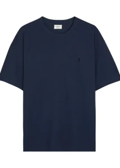 Logo-embroidered piqué cotton-blend T-shirt