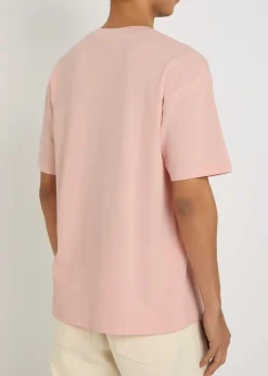 Logo-embroidered piqué cotton-blend T-shirt