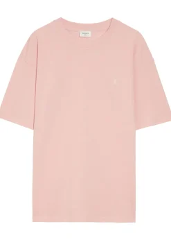 Logo-embroidered piqué cotton-blend T-shirt