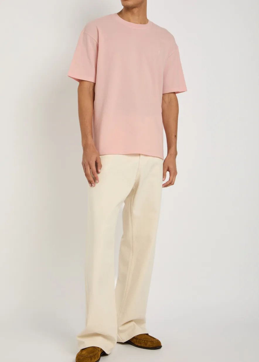 Logo-embroidered piqué cotton-blend T-shirt