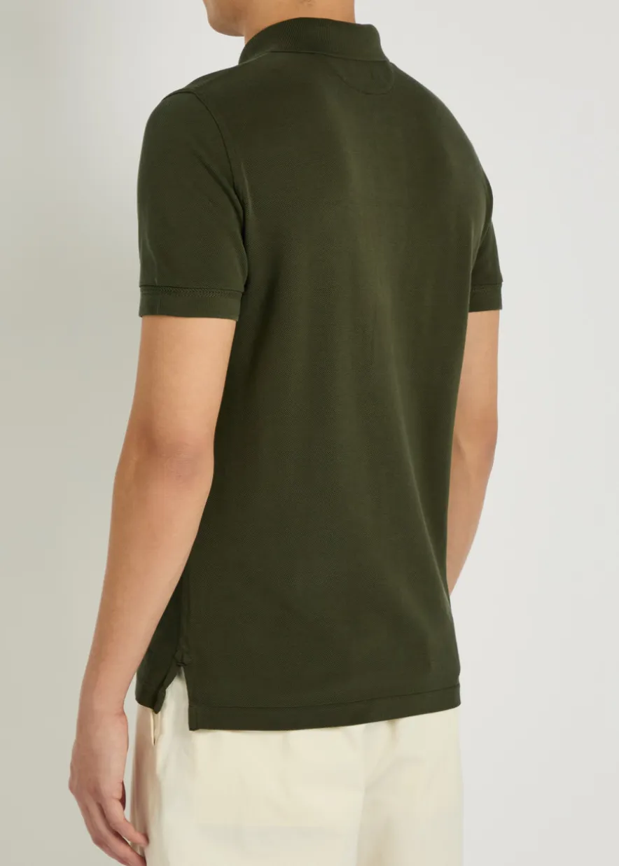 Logo-embroidered piqué polo shirt