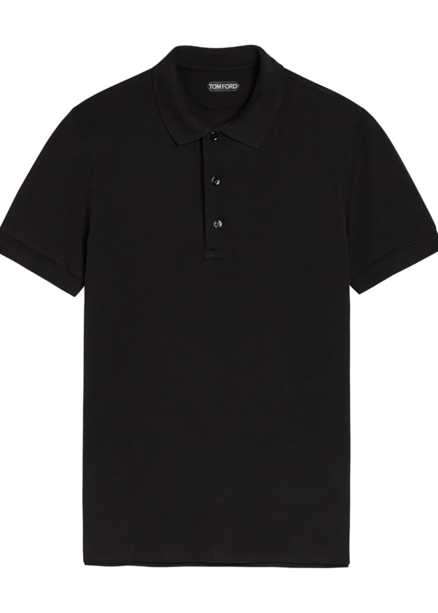 Logo-embroidered piqué polo shirt