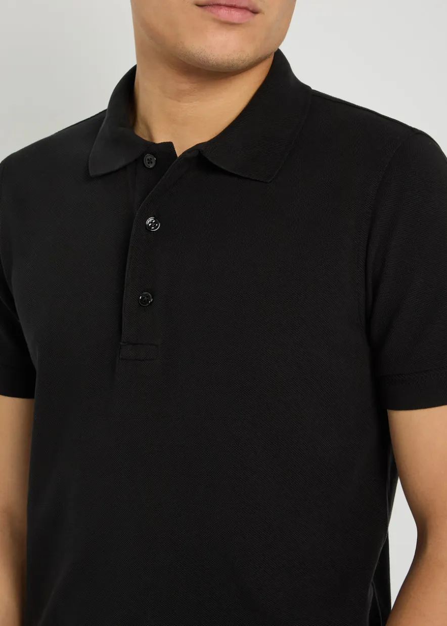 Logo-embroidered piqué polo shirt
