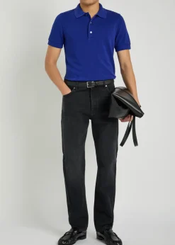 Logo-embroidered piqué polo shirt