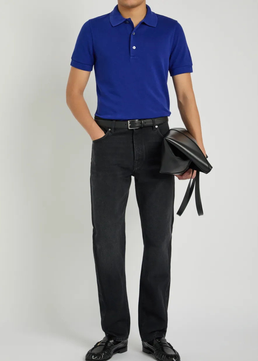 Logo-embroidered piqué polo shirt