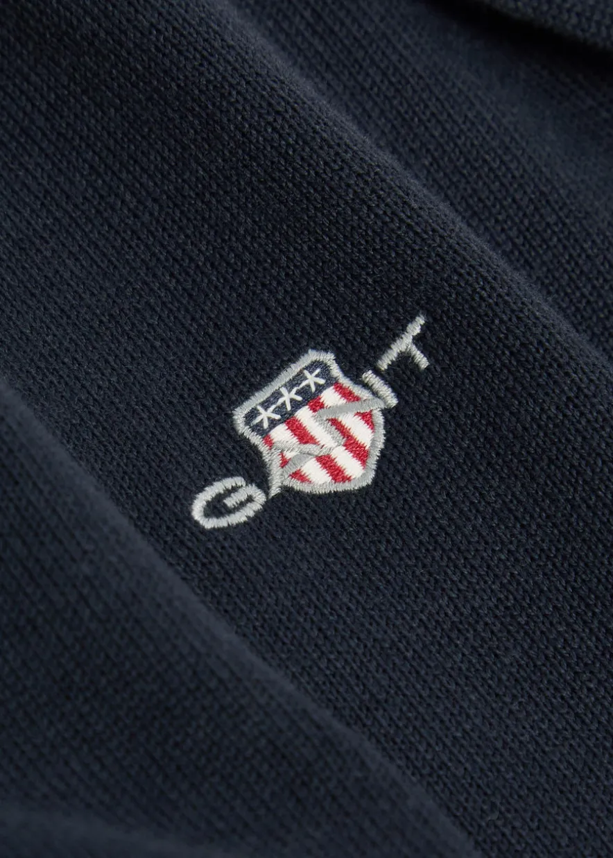 Logo-embroidered quarter-zip cotton jumper