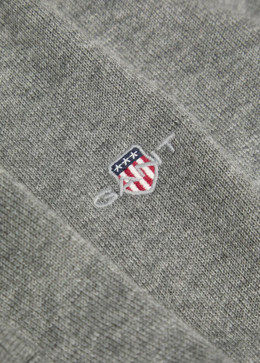 Logo-embroidered quarter-zip cotton jumper