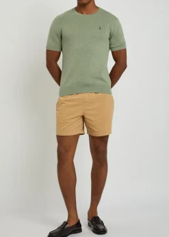 Logo-embroidered ribbed cotton-knit T-shirt