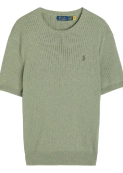 Logo-embroidered ribbed cotton-knit T-shirt