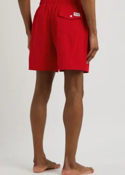 Logo-embroidered shell swim shorts