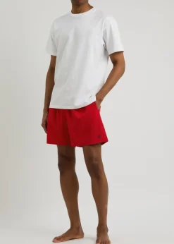 Logo-embroidered shell swim shorts