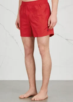 Logo-embroidered shell swim shorts