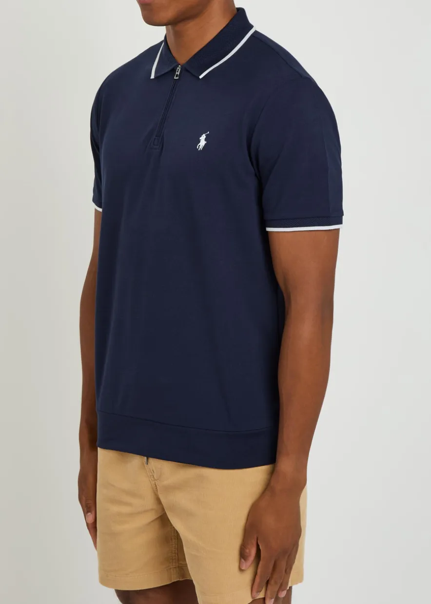 Logo-embroidered stretch-cotton polo shirt