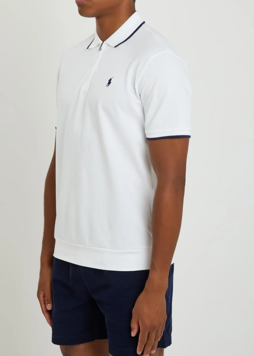 Logo-embroidered stretch-cotton polo shirt