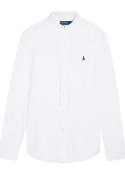 Logo-embroidered stretch-cotton shirt