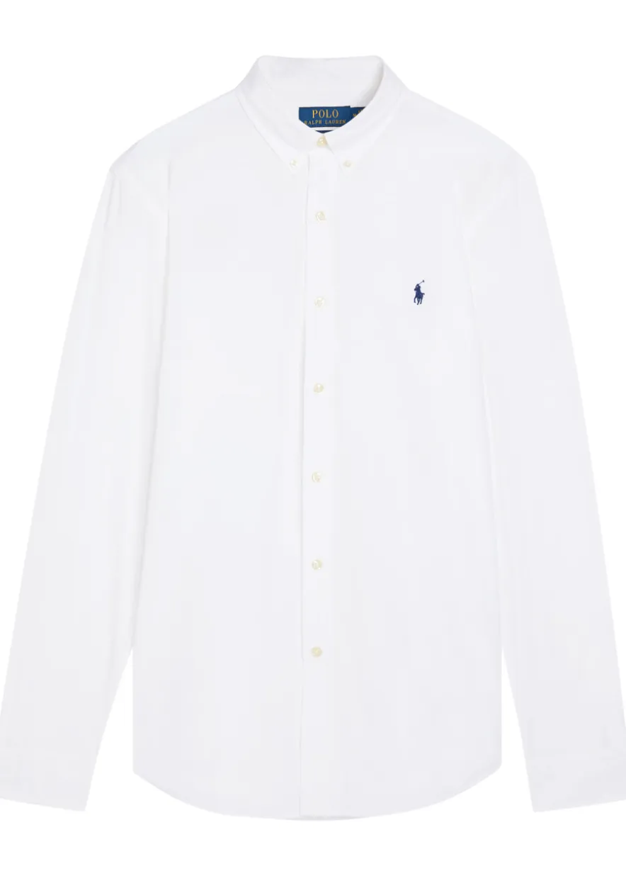 Logo-embroidered stretch-cotton shirt
