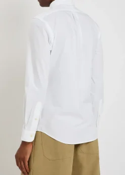 Logo-embroidered stretch-cotton shirt