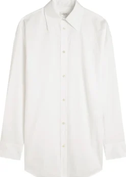 Logo-embroidered striped cotton shirt