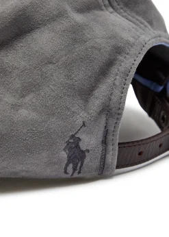 Logo-embroidered suede cap