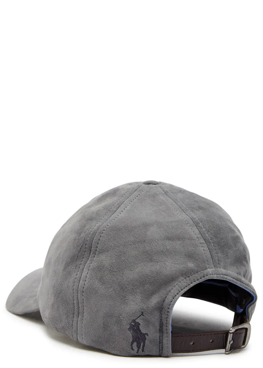 Logo-embroidered suede cap