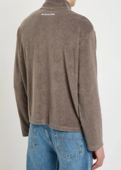 Logo-embroidered terry half-zip sweatshirt