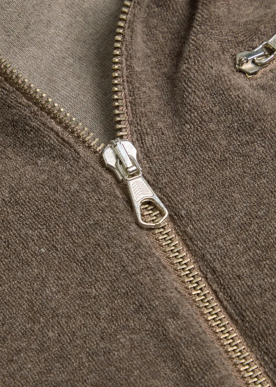 Logo-embroidered terry half-zip sweatshirt