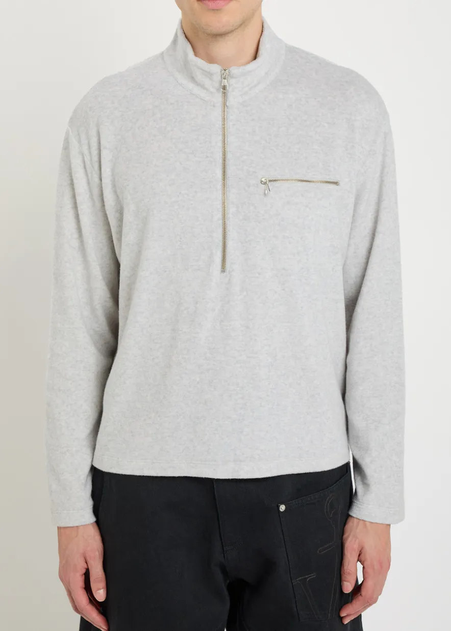 Logo-embroidered terry half-zip sweatshirt