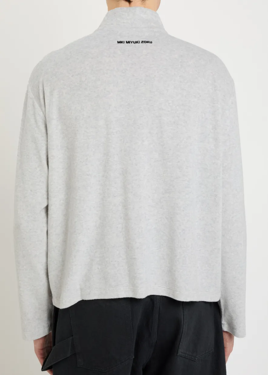 Logo-embroidered terry half-zip sweatshirt