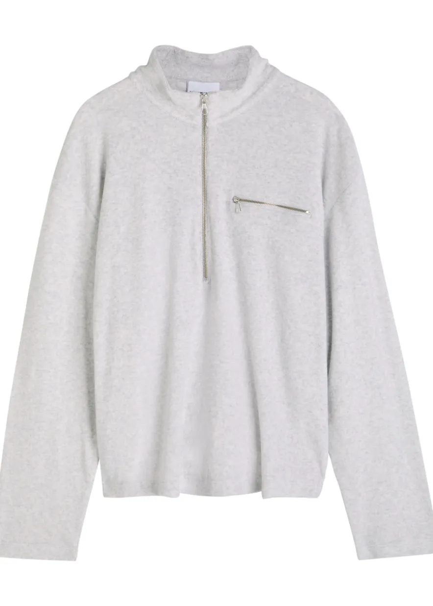 Logo-embroidered terry half-zip sweatshirt