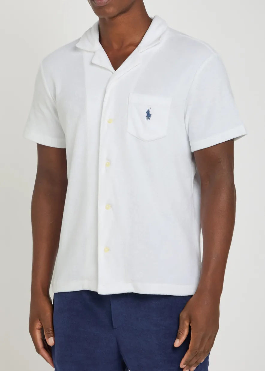 Logo-embroidered terry shirt
