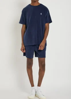 Logo-embroidered terry shorts