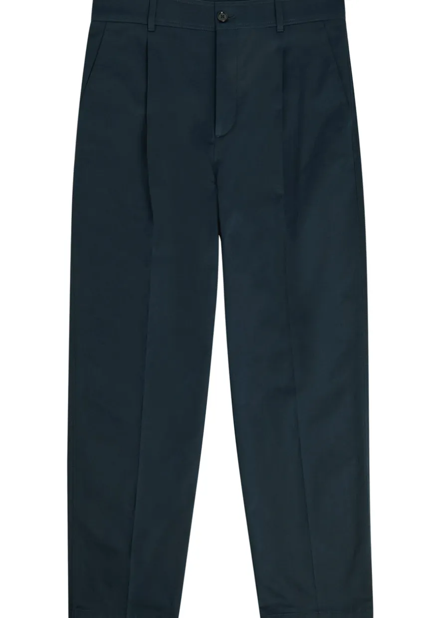Logo-embroidered twill chino trousers