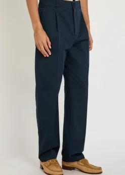 Logo-embroidered twill chino trousers