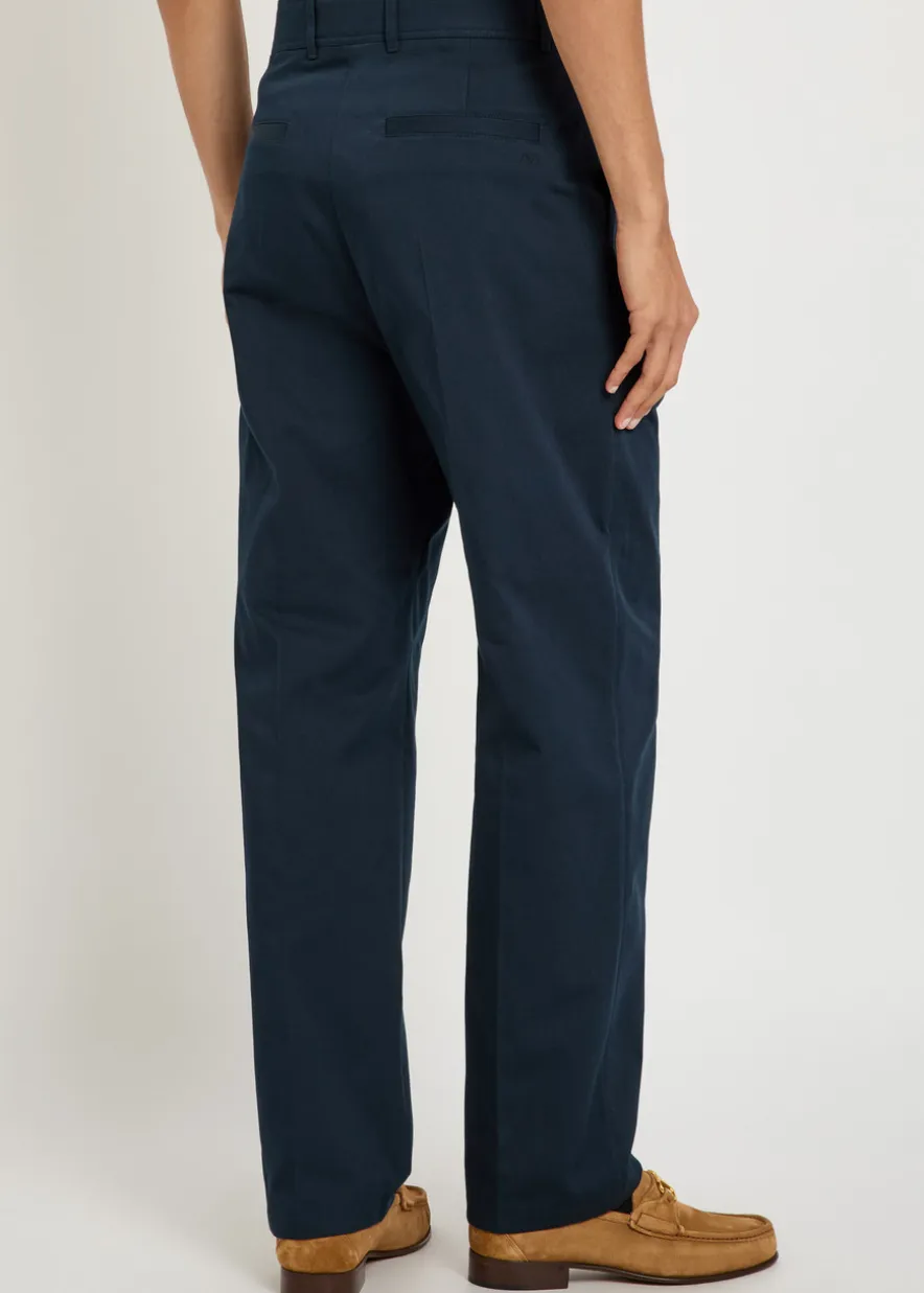 Logo-embroidered twill chino trousers
