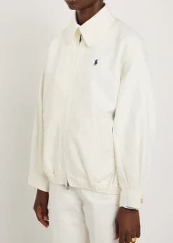 Logo-embroidered twill jacket